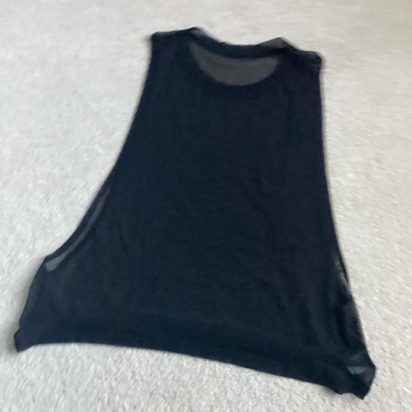 BNNT. Sheer mesh overlay tank. L. Black - Picture 2 of 3